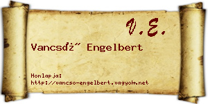 Vancsó Engelbert névjegykártya
